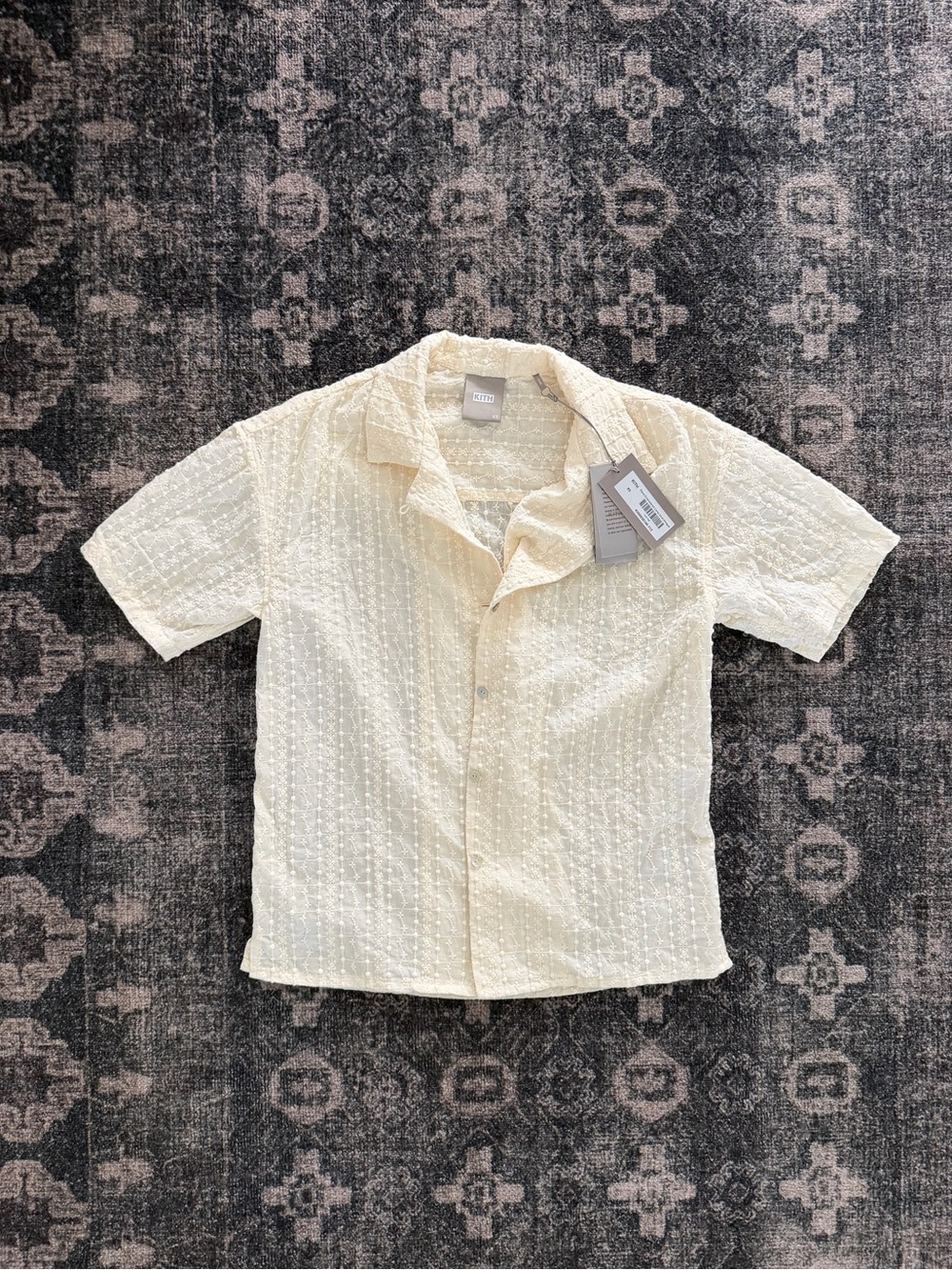 Kith Linen Eyelet Button Up Top